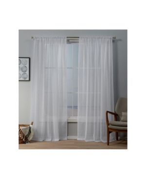 Exclusive Home Itaji Sheer Rod Pocket Top Curtain Panel Pair, 54" X 84" In Off White