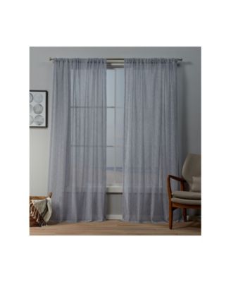 Exclusive Home Itaji Sheer Rod Pocket Top Curtain Panel Pair, 54" x 84"