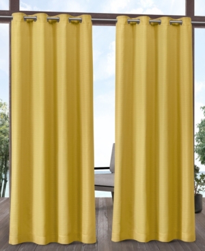 Exclusive Home Biscayne Indoor/outdoor Grommet Top Curtain Panel Pair, 54" X 84" In Yellow