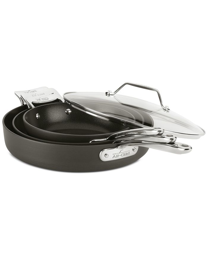 AllClad Essentials Nonstick 4Pc. Skillet Set Macy's