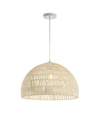 Campana 20" Woven Rattan Dome LED Pendant