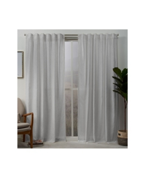 Exclusive Home Muskoka Teardrop Slub Embellished Hidden Tab Top Curtain Panel Pair, 54" X 84" In Lightpaste