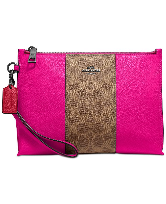 COACH Signature Colorblock Wristlet & Reviews - Handbags & Accessories - Macy&#39;s