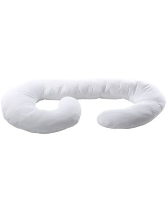 Hypoallergenic Down Alternative Total Body J Shaped Pregnancy Pillow