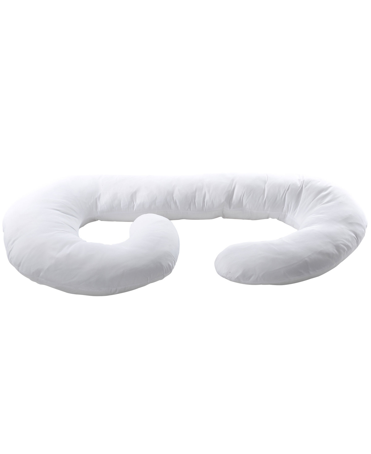 Cheer Collection Hypoallergenic Down Alternative Total Body J Shaped Pillow with Zippered Cover