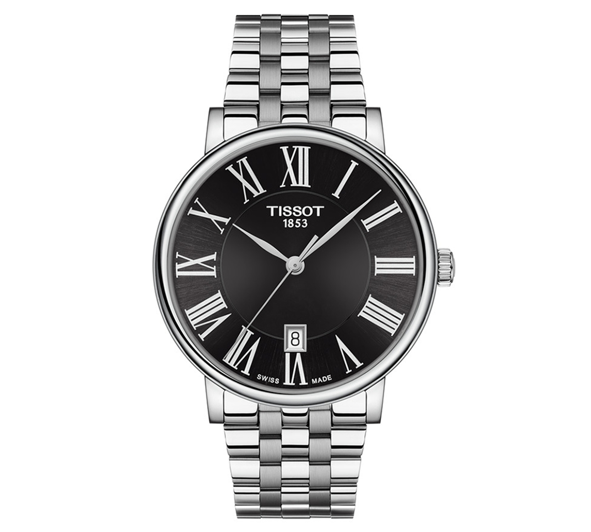 Tissot Men's Swiss Carson Premium Stainless Steel Bracelet Watch 40mm In Silver