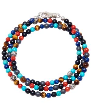 Nialaya The Mykonos Collection - Turquoise, Red Glass Beads, Blue Lapis, Hematite And Onyx In Multi