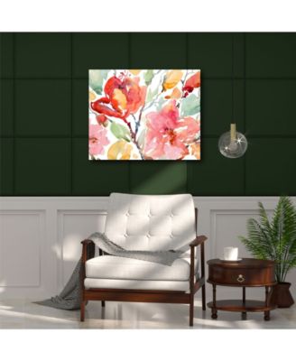 Watercolor Flowers 20" x 24" Gallery-Wrapped Canvas Wall Art