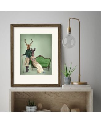 Courtside Market Mr. Deer and Mrs. Rabbit Framed and Matted Art Collection
