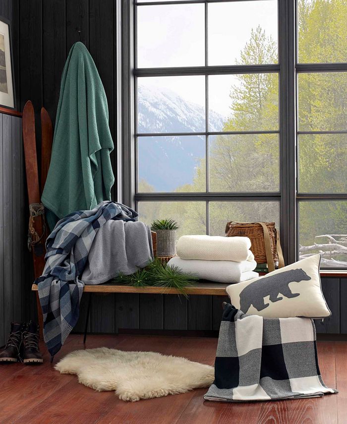 Eddie Bauer Windsor Stripe Cotton Reversible Blanket, Twin Macy's
