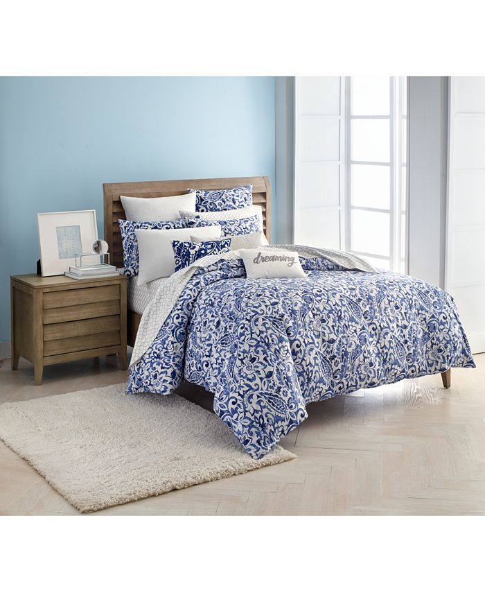Charter Club Textured Paisley 300Thread Count 3Pc. Full/Queen Comforter Set, Created for Macy