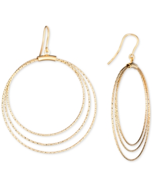 image of Multi-Circle Drop Earrings in 14k Gold-Plated Sterling Silver