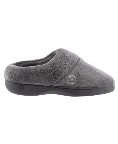 Женские тапочки Isotoner Signature Micro Terry Sport Hoodback Slippers, цвет: Пепельный