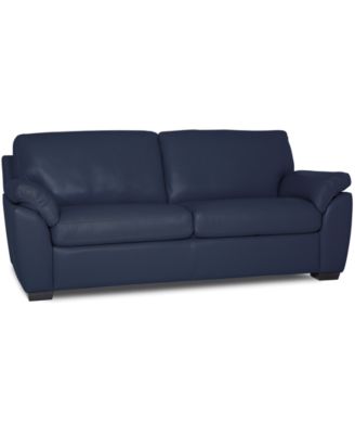 Lothan 79" Leather Apartment Sofa with 2 Cushions