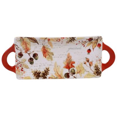 Certified International - Harvest Splash Rectangular Platter w/Handles