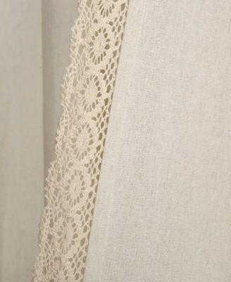 Lush Decor Rosalie Light Filtering Window Curtain Panels, Pair, 54" W x 95" L, Light Gray - Lace Curtains for Living Room - Vintage