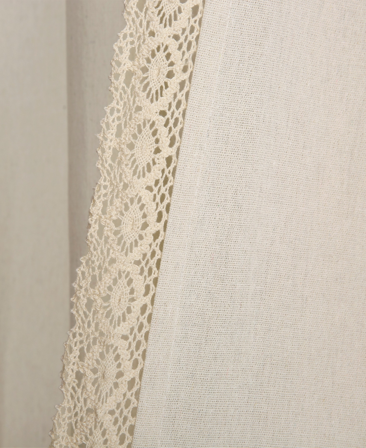 Rosalie 54" x 95" Lace Trim Curtain Set