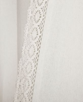 Lush Decor Rosalie Light Filtering Window Curtain Panels, Pair, 54" W x 120" L, Ivory - Lace Curtains for Living Room - Vintage - Cottage Core Decor