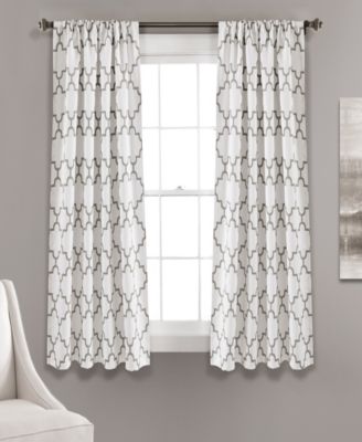 Lush Decor Bellagio Valance Curtain 52"W x 18"W +2" Navy - Kitchen Valances For Windows - Trellis Curtain Valance
