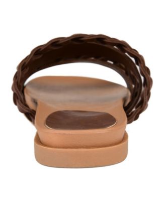 Journee Womens Colette Slide Flat Sandals