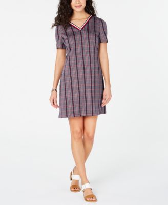 Tommy Hilfiger - V-Neck Plaid Dress