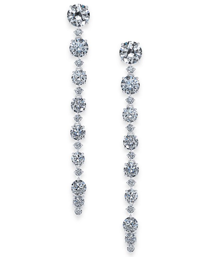 Eliot Danori Danori SilverTone Cubic Zirconia Linear Drop Earrings