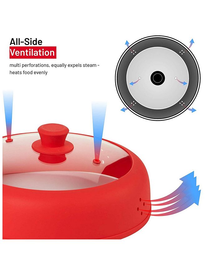 Bezrat Classic Touch Silicone and Glass Microwave Plate Cover Macy's