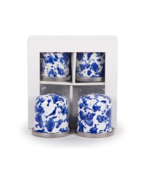 Golden Rabbit Cobalt Swirl Enamelware Collection Salt And Pepper Shakers, Set Of 2 In Blue