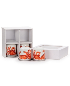 Golden Rabbit Crab House Enamelware Collection Salt And Pepper Shakers, Set Of 2 In Red