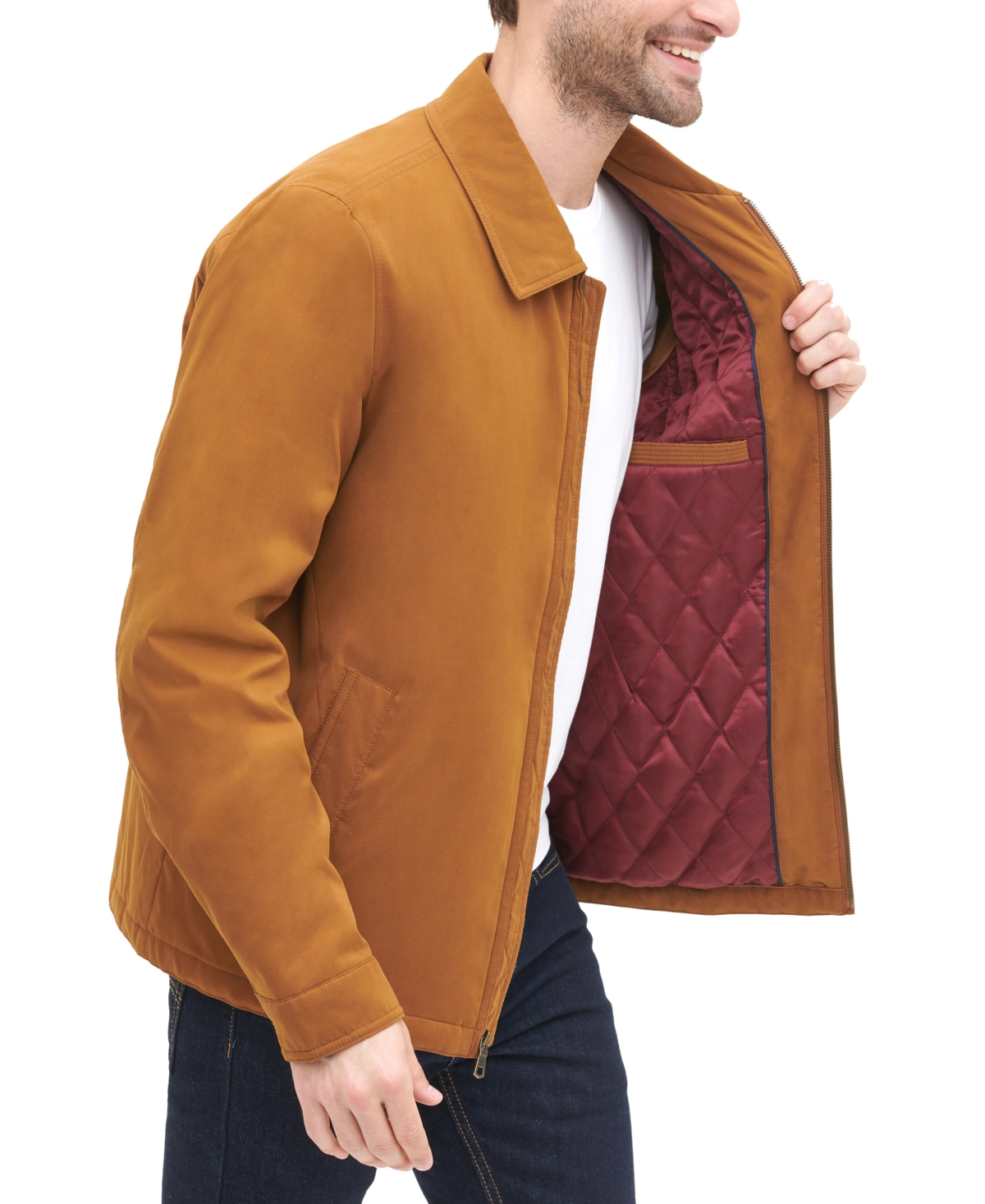 Tommy Hilfiger Men's Classic Front-Zip Filled Micro-Twill Jacket
