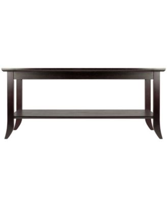 Genoa Rectangular Coffee Table with Glass Top and Shelf