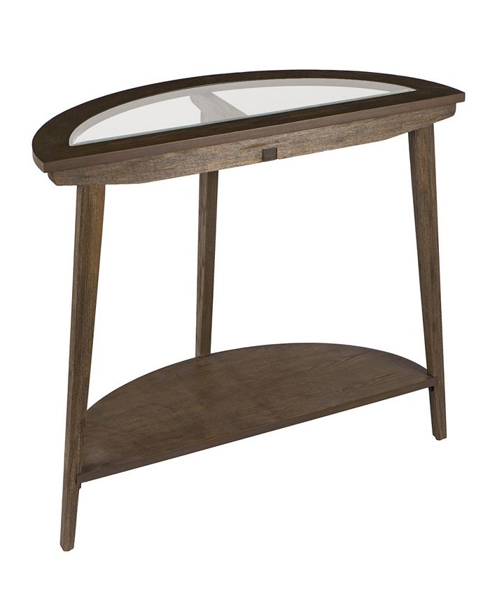 Southern Enterprises Walstonburg Demilune Console Table with Glass Top