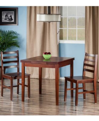 Pulman 3-Piece Set Extension Table with 2 Ladder Back Chairs