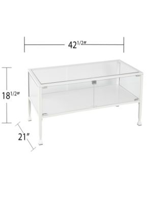 Southern Enterprises Louisburg Terrarium White Display Cocktail Table