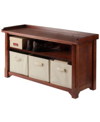 Verona Storage Bench with 3 Foldable Baskets