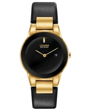 image of Citizen Eco-Drive Women-s Axiom Black Leather Strap Watch 30mm