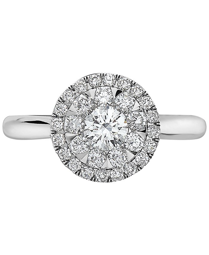 EFFY Collection EFFY® Diamond Halo Cluster Engagement Ring (3/4 ct. t.w ...