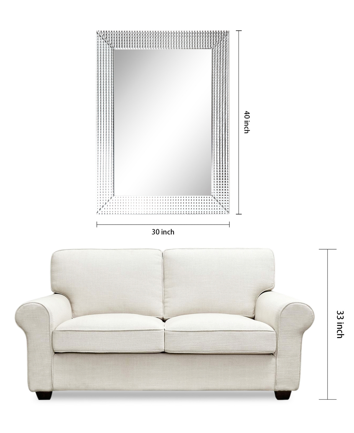 Empire Art Direct Solid Wood Frame Covered with Beveled Prism Mirror -