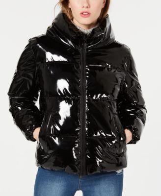 Kendall + Kylie Cropped Shine Puffer 