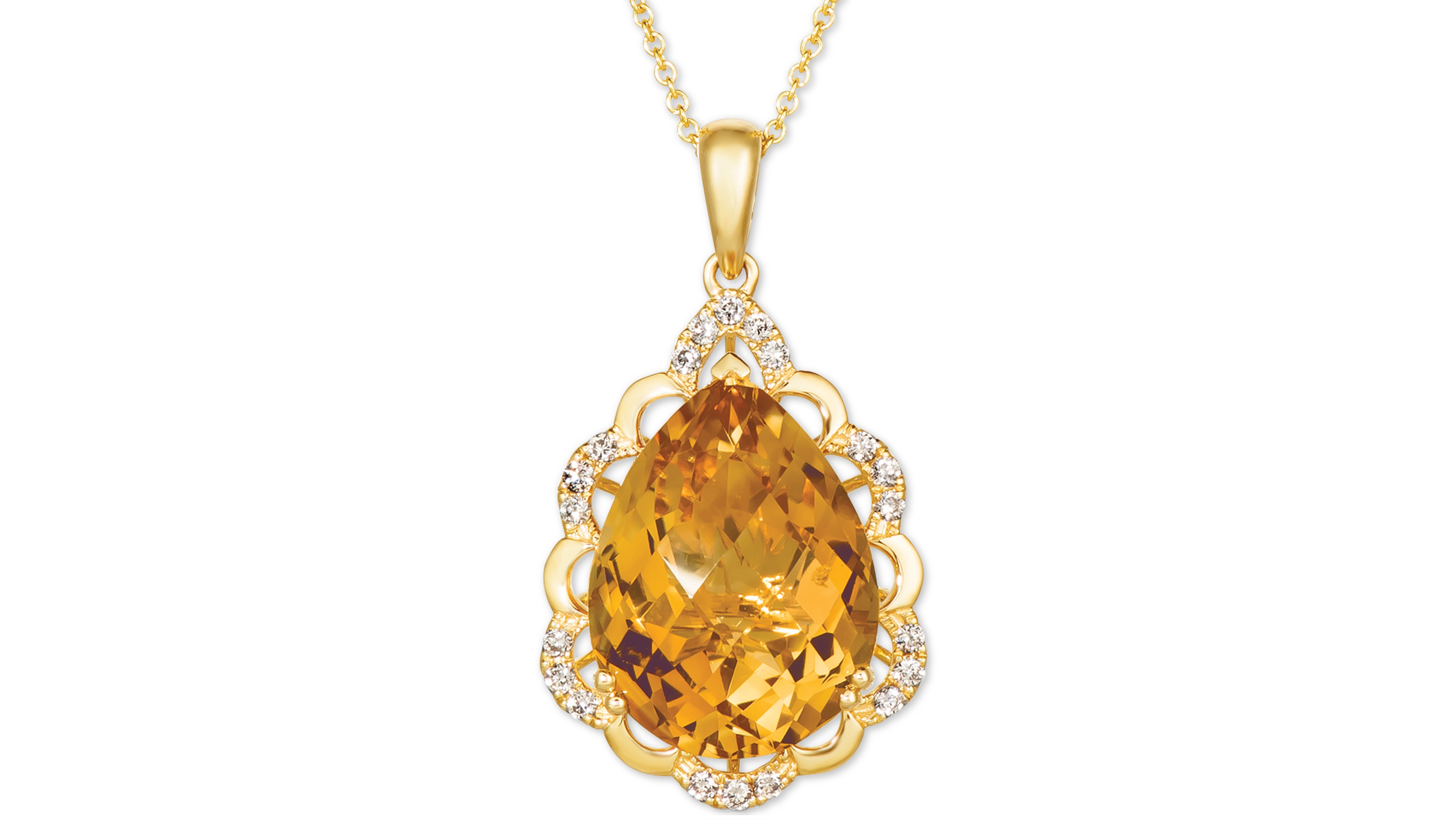 Le Vian Cinnamon Citrine (7-1/2 ct. t.w.) & Nude Diamonds (1/5 ct. t.w.) 20" Pendant Necklace in 14k Gold