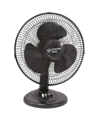Comfort Zone Cz121Bk 12" Oscillating Table Fan