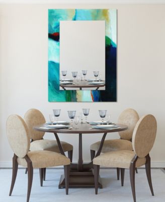 Reverse Printed Tempered Art Glass with Rectangular Beveled Mirror Wall Decor - 48" x 36''