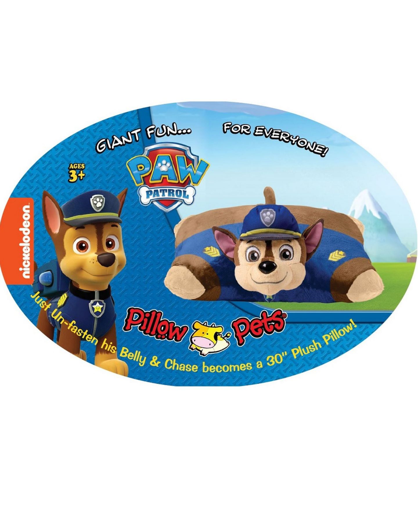 Детская мягкая игрушка Pillow Pets PAW Patrol Chase 30" Jumboz Plush — фото 4