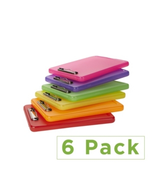 Mind Reader 6 Pack Clipboard Storage, Translucent Assorted Colors