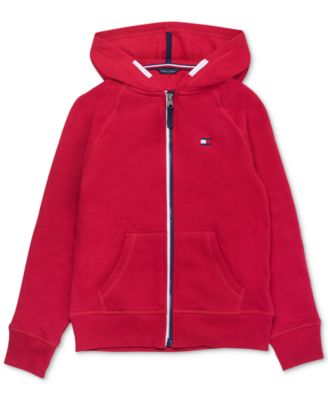 tommy hilfiger red zip up hoodie