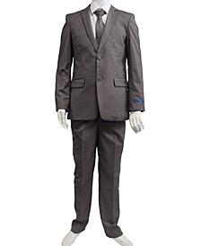 Big Boy's 5-Piece Shirt, Tie, Jacket, Vest and Pants Solid Suit Set