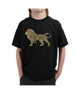 image of La Pop Art Big Boy-s Word Art T-Shirt - Lion