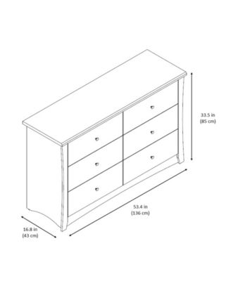 Crescent 6 Drawer Double Dresser