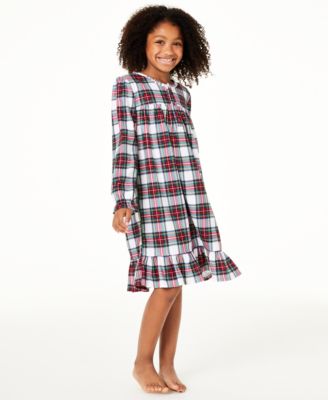 Photo 1 of SIZE 8 Matching Kids Stewart Plaid Family Pajamas Nightgown, 