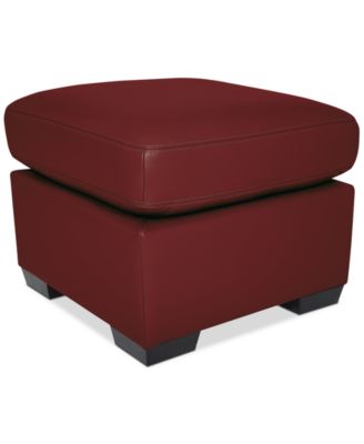 Lothan 24" Leather Ottoman
